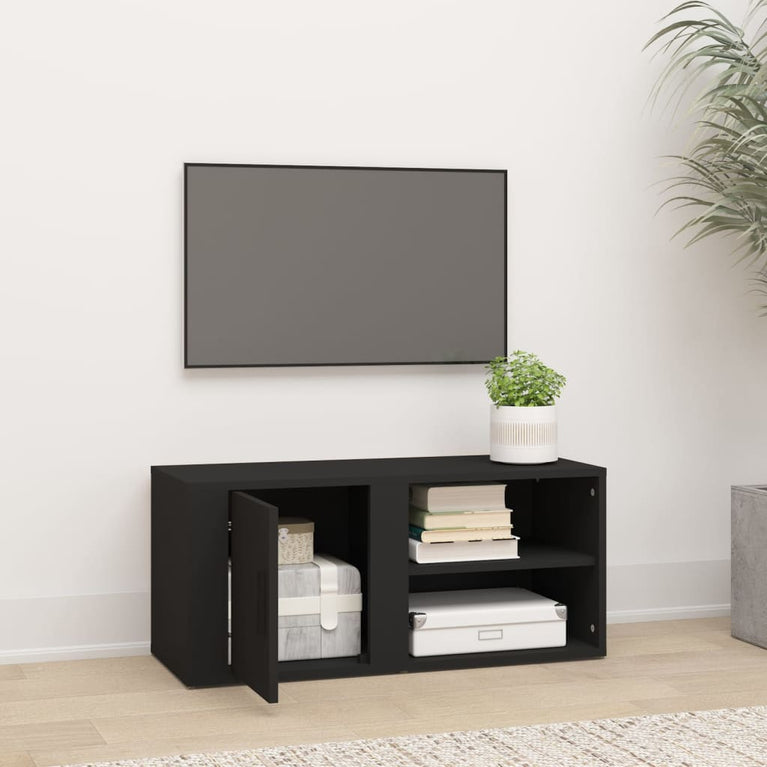 Tv-meubel 80x31,5x36 cm bewerkt hout zwart MeubelReus