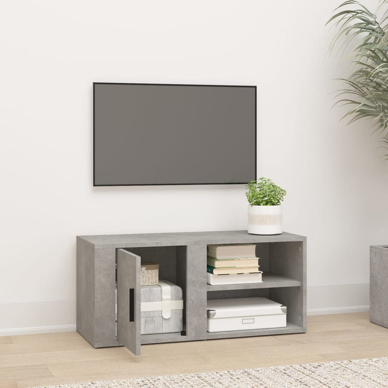 Tv-meubel 80x31,5x36 cm bewerkt hout betongrijs MeubelReus