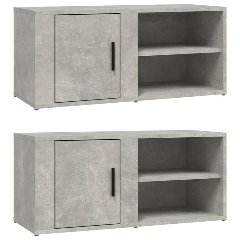 Tv-meubels 2 st 80x31,5x36 cm bewerkt hout betongrijs MeubelReus