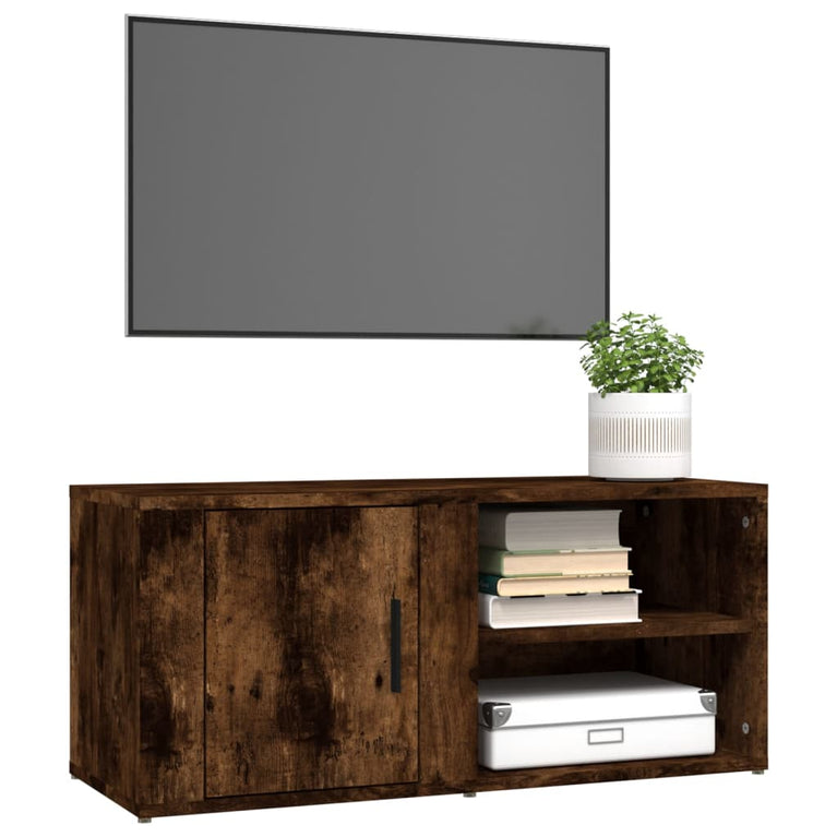 Tv-meubels 2 st 80x31,5x36 cm bewerkt hout gerookt eikenkleurig MeubelReus