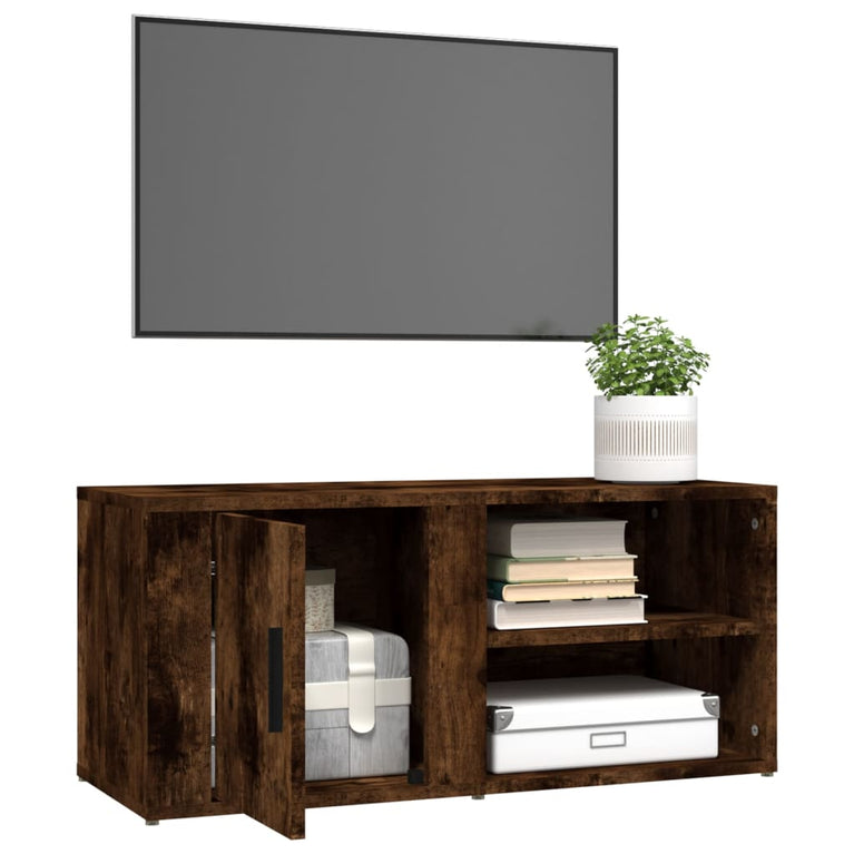 Tv-meubels 2 st 80x31,5x36 cm bewerkt hout gerookt eikenkleurig MeubelReus