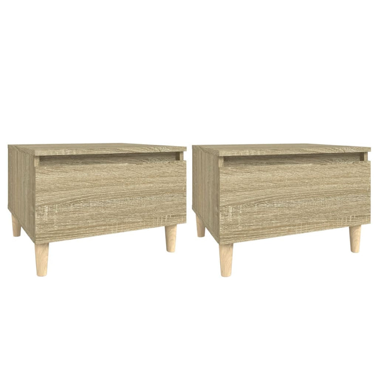 Bijzettafels 2 st 50x46x35 cm bewerkt hout sonoma eikenkleurig MeubelReus
