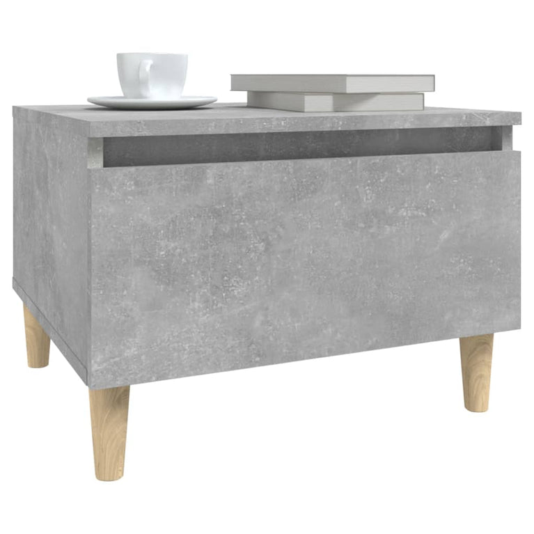 Bijzettafel 50x46x35 cm bewerkt hout betongrijs MeubelReus