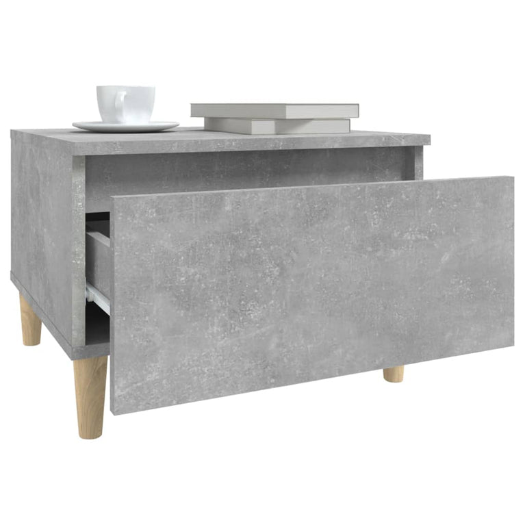 Bijzettafel 50x46x35 cm bewerkt hout betongrijs MeubelReus