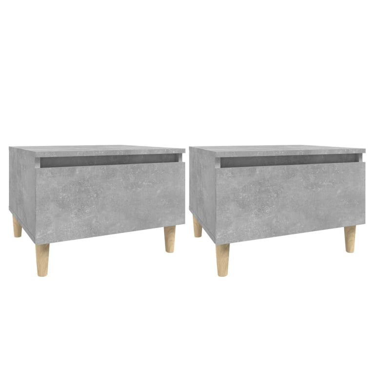 Bijzettafels 2 st 50x46x35 cm bewerkt hout betongrijs MeubelReus