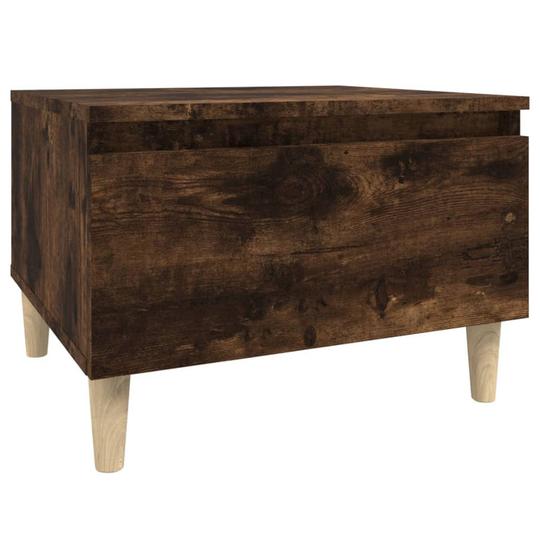 Bijzettafel 50x46x35 cm bewerkt hout gerookt eikenkleurig MeubelReus