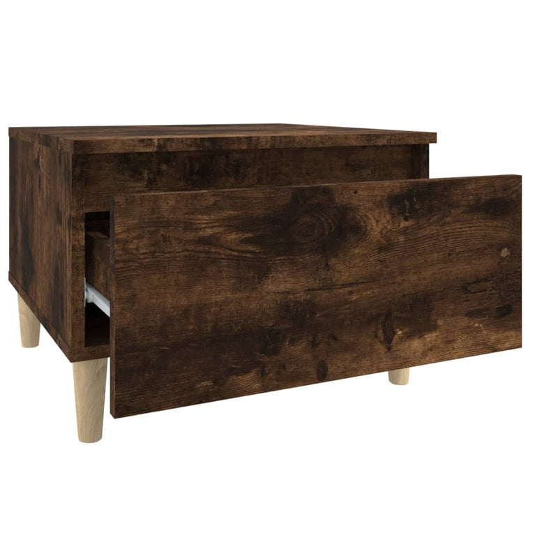 Bijzettafel 50x46x35 cm bewerkt hout gerookt eikenkleurig MeubelReus