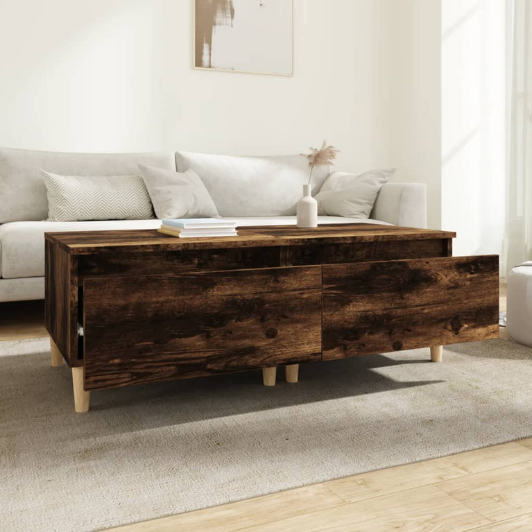 Bijzettafels 2 st 50x46x35 cm bewerkt hout gerookt eikenkleurig MeubelReus