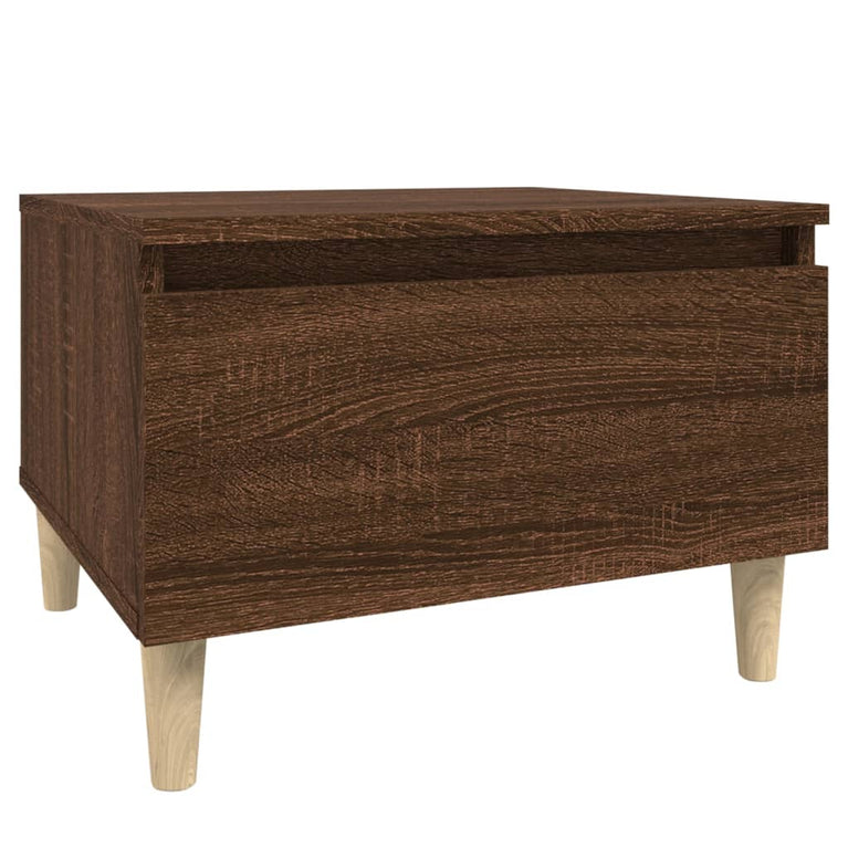 Bijzettafel 50x46x35 cm bewerkt hout bruin eikenkleur MeubelReus