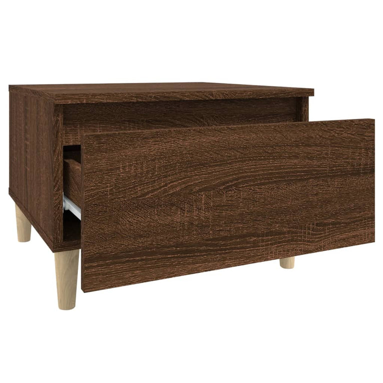 Bijzettafel 50x46x35 cm bewerkt hout bruin eikenkleur MeubelReus