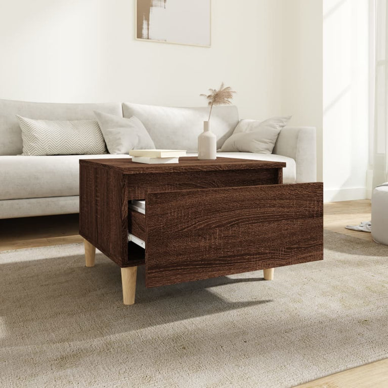 Bijzettafels 2 st 50x46x35 cm bewerkt hout bruin eikenkleur MeubelReus