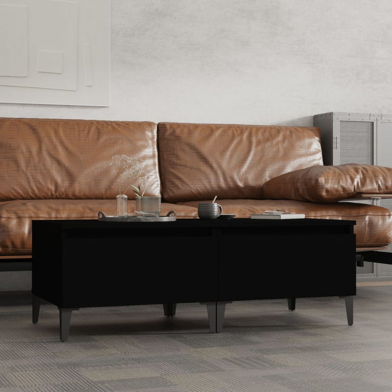 Bijzettafels 2 st 50x46x35 cm bewerkt hout zwart MeubelReus