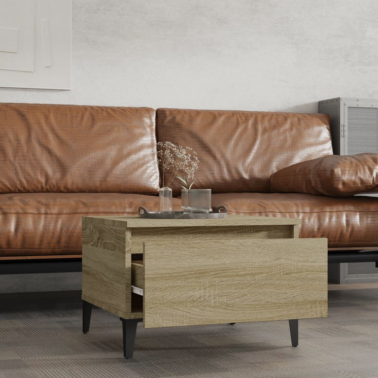 Bijzettafels 2 st 50x46x35 cm bewerkt hout sonoma eikenkleurig MeubelReus