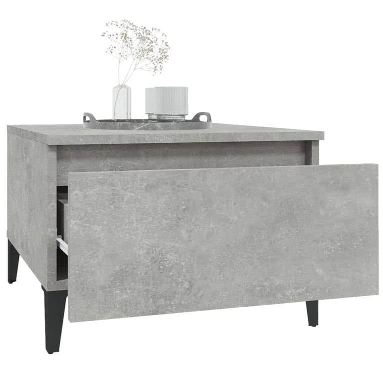 Bijzettafels 2 st 50x46x35 cm bewerkt hout betongrijs MeubelReus