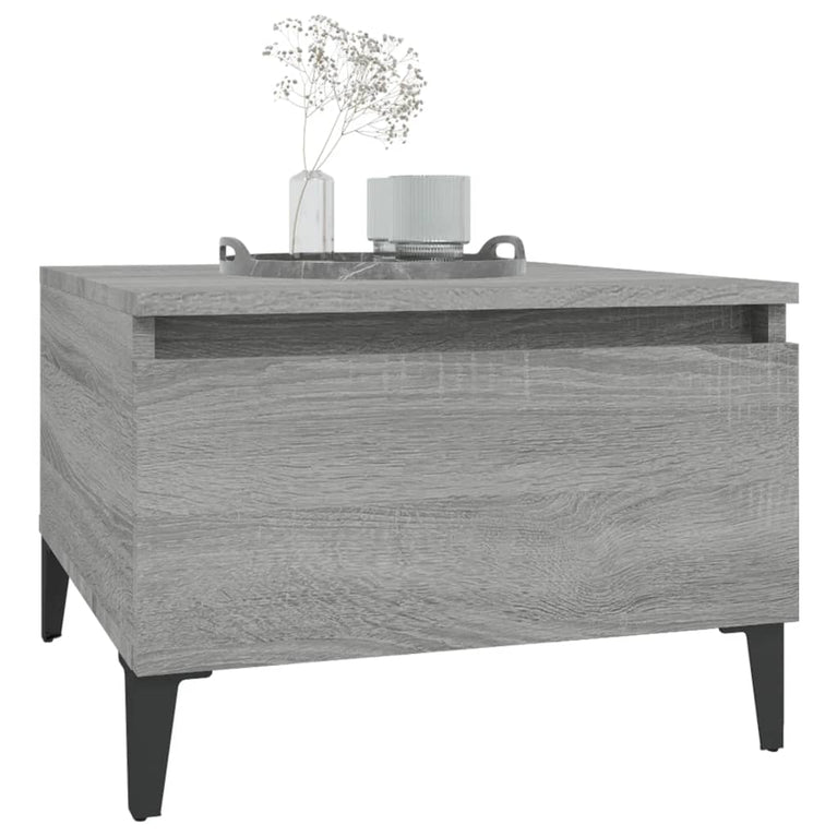 Bijzettafel 50x46x35 cm bewerkt hout grijs sonoma eikenkleurig MeubelReus