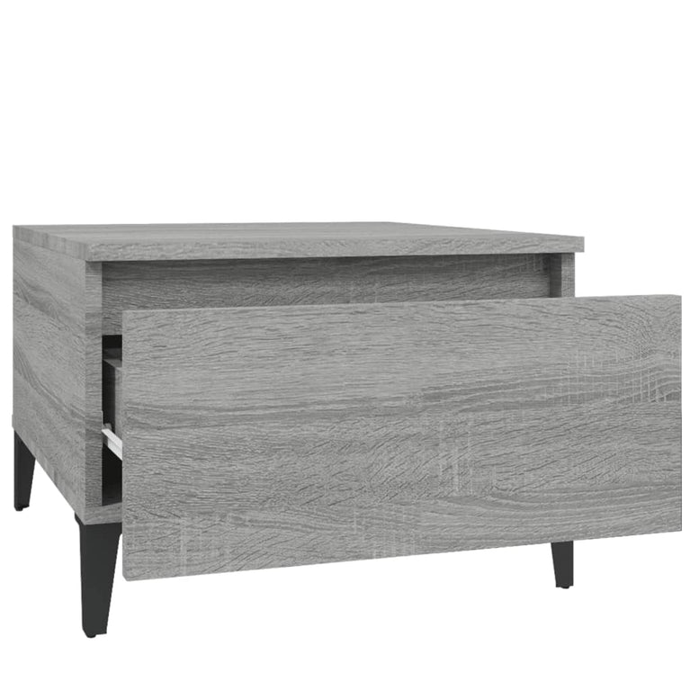 Bijzettafel 50x46x35 cm bewerkt hout grijs sonoma eikenkleurig MeubelReus