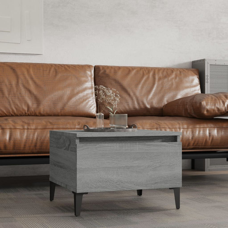 Bijzettafel 50x46x35 cm bewerkt hout grijs sonoma eikenkleurig MeubelReus