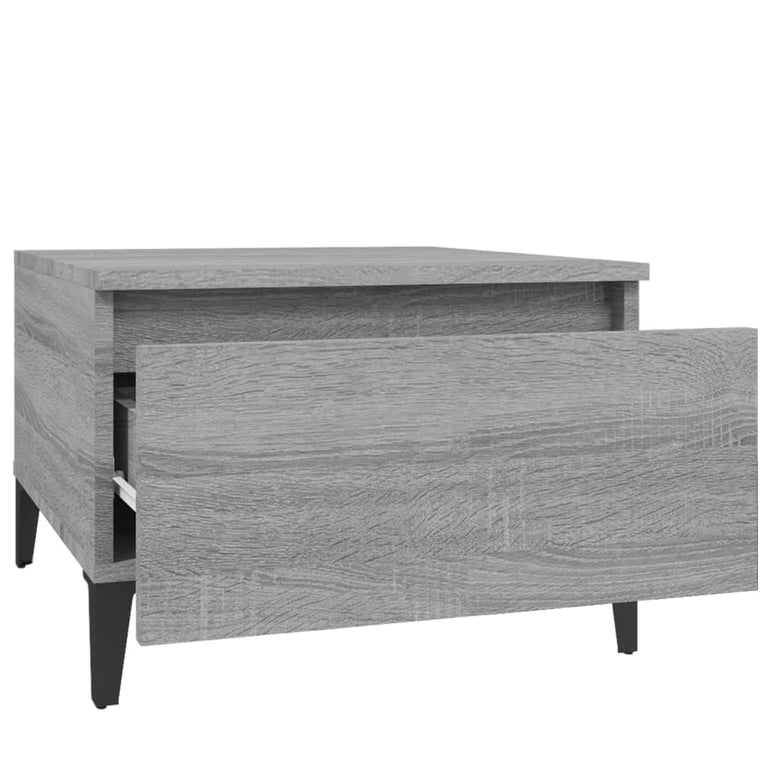 Bijzettafels 2 st 50x46x35 cm bewerkt hout grijs sonoma eiken MeubelReus