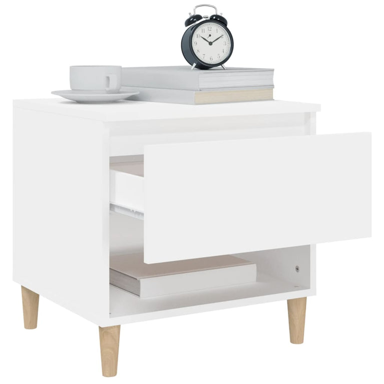 Nachtkastjes 2 st 50x46x50 cm bewerkt hout wit MeubelReus