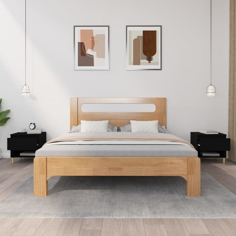 Nachtkastjes 2 st 50x46x50 cm bewerkt hout zwart MeubelReus