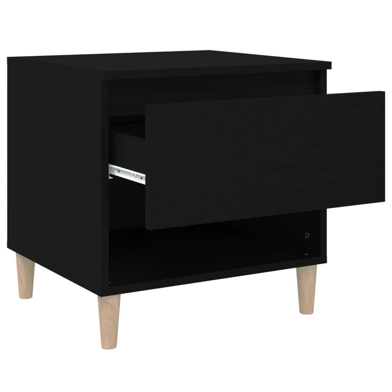Nachtkastjes 2 st 50x46x50 cm bewerkt hout zwart MeubelReus