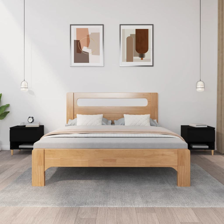 Nachtkastjes 2 st 50x46x50 cm bewerkt hout zwart MeubelReus