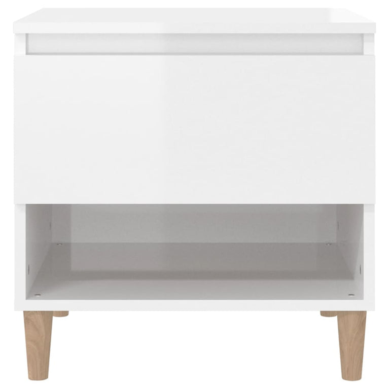 Nachtkastjes 2 st 50x46x50 cm bewerkt hout hoogglans wit MeubelReus