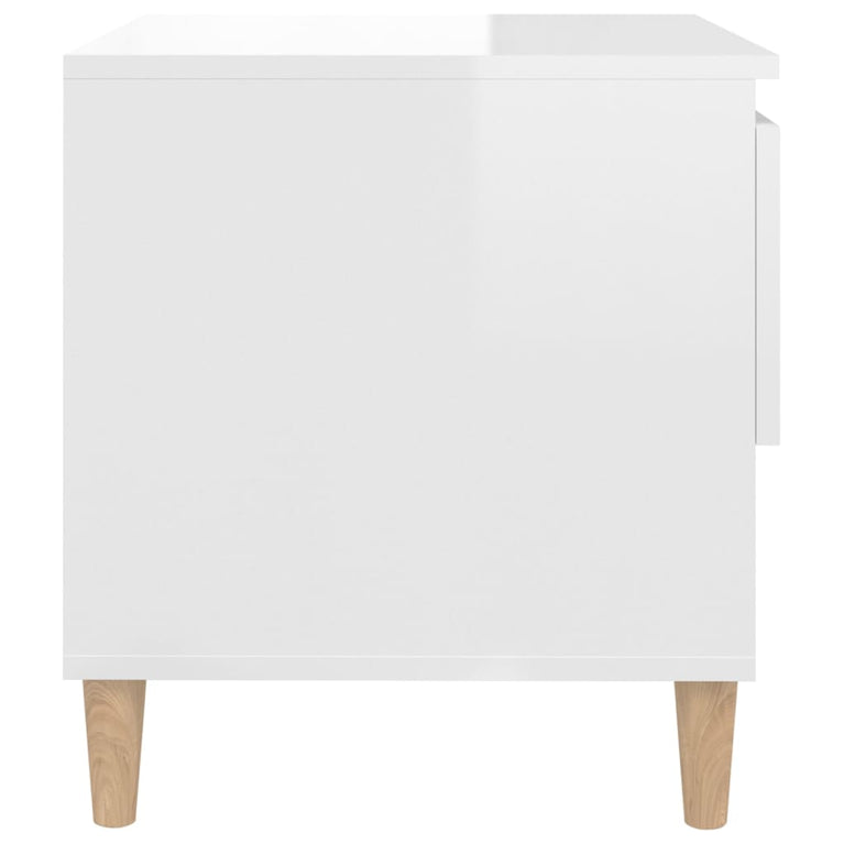 Nachtkastjes 2 st 50x46x50 cm bewerkt hout hoogglans wit MeubelReus