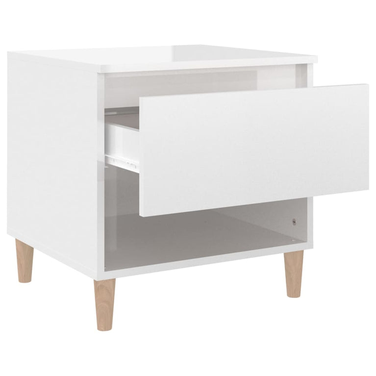 Nachtkastjes 2 st 50x46x50 cm bewerkt hout hoogglans wit MeubelReus