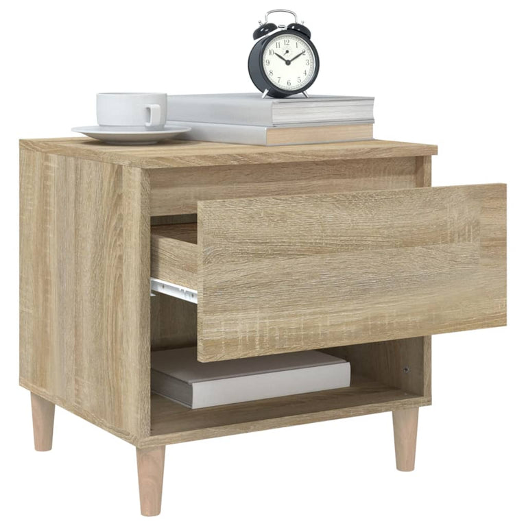 Nachtkastjes 2 st 50x46x50 cm bewerkt hout sonoma eikenkleurig MeubelReus