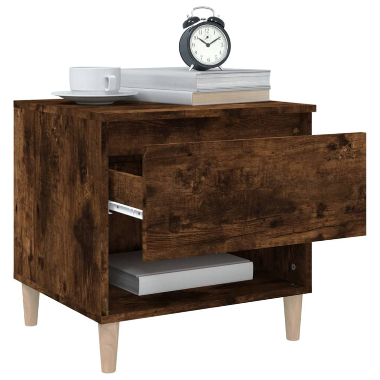 Nachtkastjes 2 st 50x46x50 cm bewerkt hout gerookt eikenkleurig MeubelReus