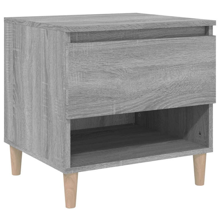 Nachtkastje 50x46x50 cm bewerkt hout grijs sonoma eikenkleur MeubelReus