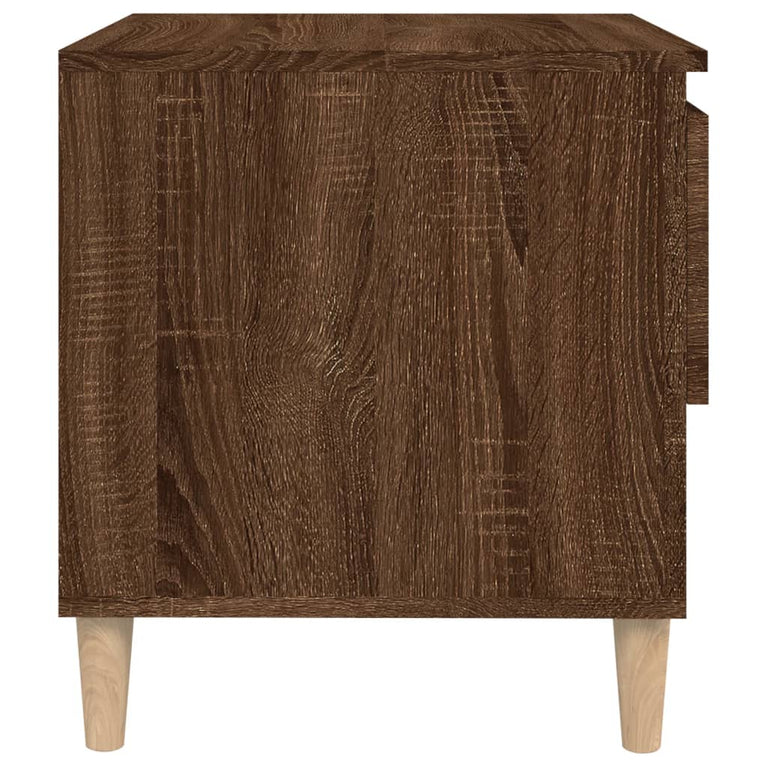 Nachtkastje 50x46x50 cm bewerkt hout bruineikenkleurig MeubelReus