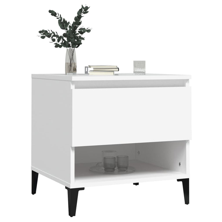 Bijzettafels 2 st 50x46x50 cm bewerkt hout wit MeubelReus