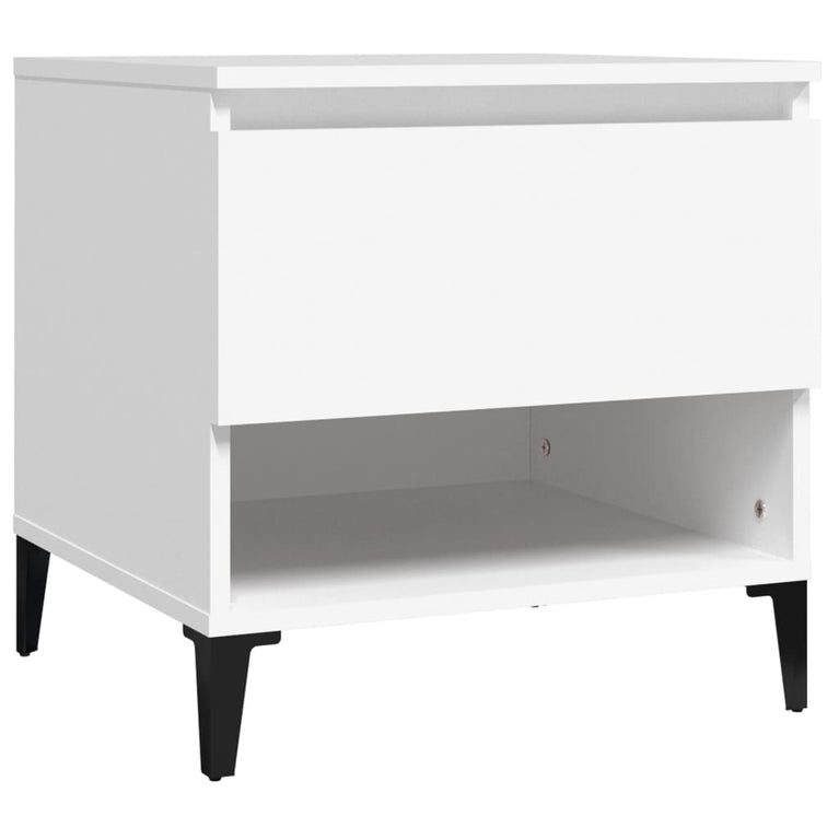 Bijzettafels 2 st 50x46x50 cm bewerkt hout wit MeubelReus