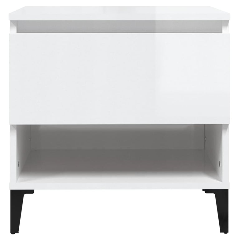 Bijzettafels 2 st 50x46x50 cm bewerkt hout hoogglans wit MeubelReus