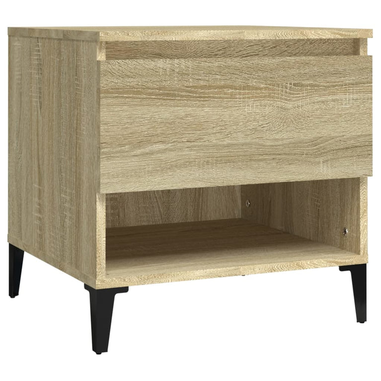 Bijzettafel 50x46x50 cm bewerkt hout sonoma eikenkleurig MeubelReus