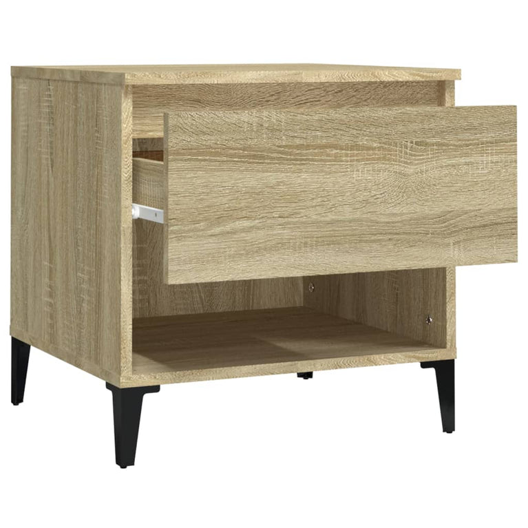 Bijzettafel 50x46x50 cm bewerkt hout sonoma eikenkleurig MeubelReus