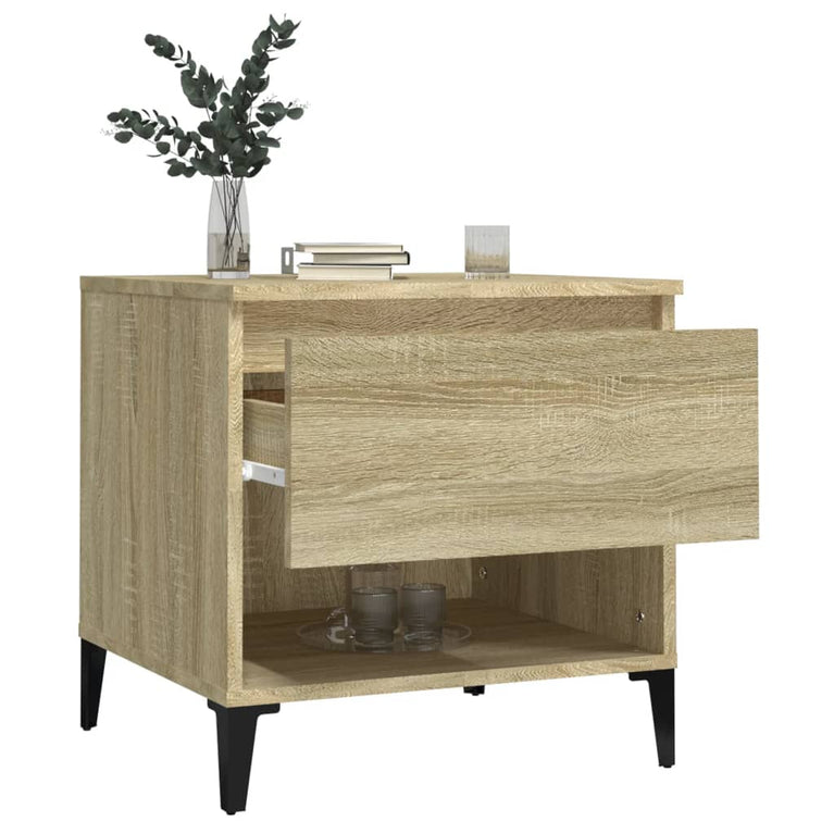 Bijzettafels 2 st 50x46x50 cm bewerkt hout sonoma eikenkleurig MeubelReus