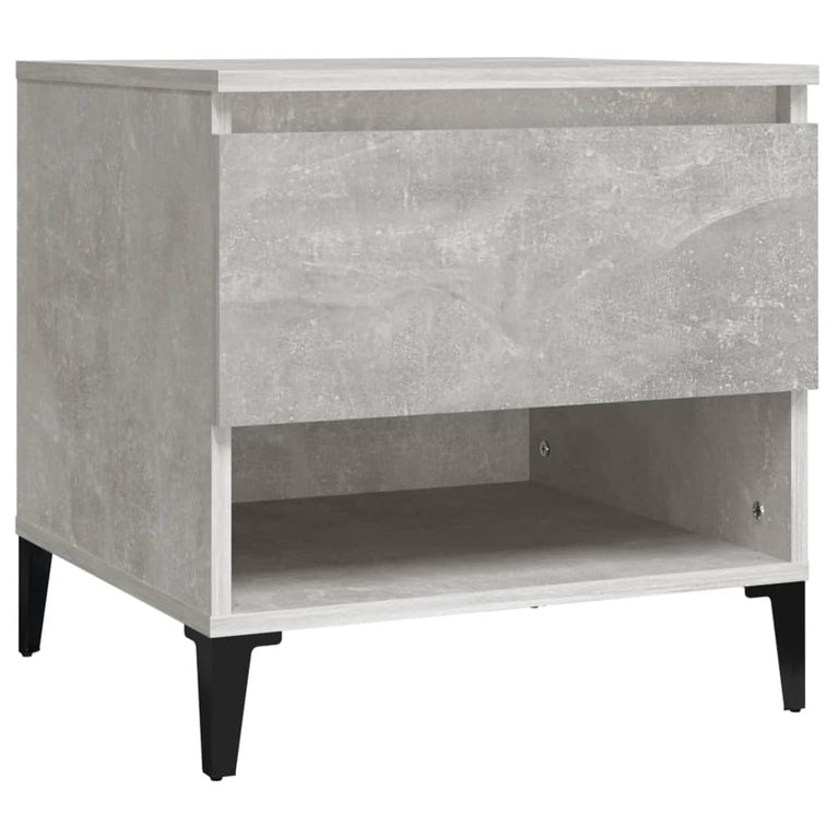 Bijzettafels 2 st 50x46x50 cm bewerkt hout betongrijs MeubelReus