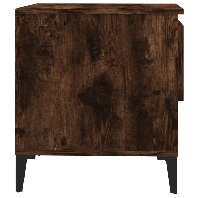 Bijzettafel 50x46x50 cm bewerkt hout gerookt eikenkleurig MeubelReus