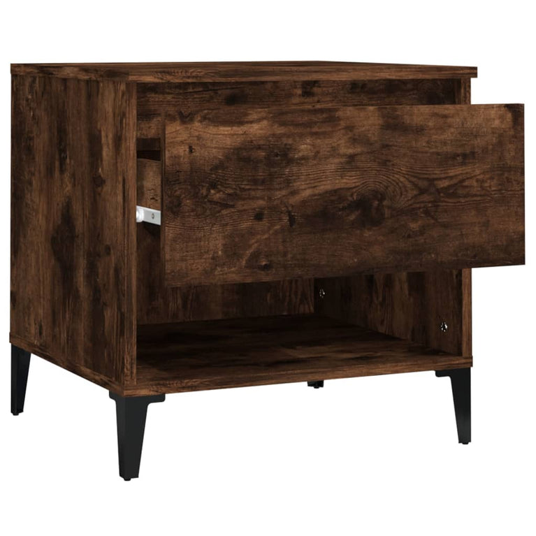 Bijzettafels 2 st 50x46x50 cm bewerkt hout gerookt eikenkleurig MeubelReus