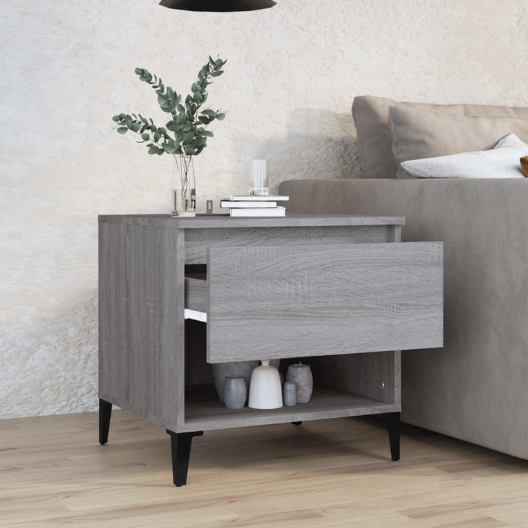 Bijzettafel 50x46x50 cm bewerkt hout grijs sonoma eikenkleur MeubelReus