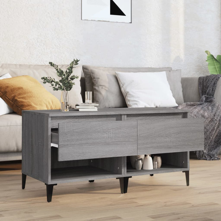 Bijzettafels 2 st 50x46x50 cm bewerkt hout grijs sonoma eiken MeubelReus