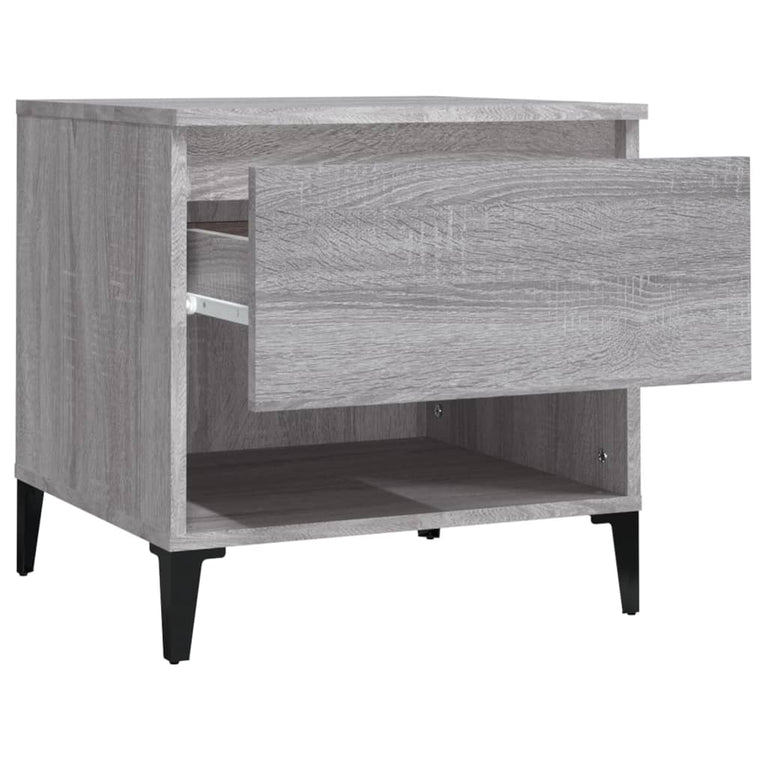 Bijzettafels 2 st 50x46x50 cm bewerkt hout grijs sonoma eiken MeubelReus