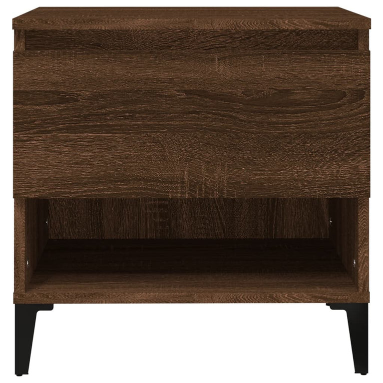 Bijzettafel 50x46x50 cm bewerkt hout bruin eikenkleur MeubelReus