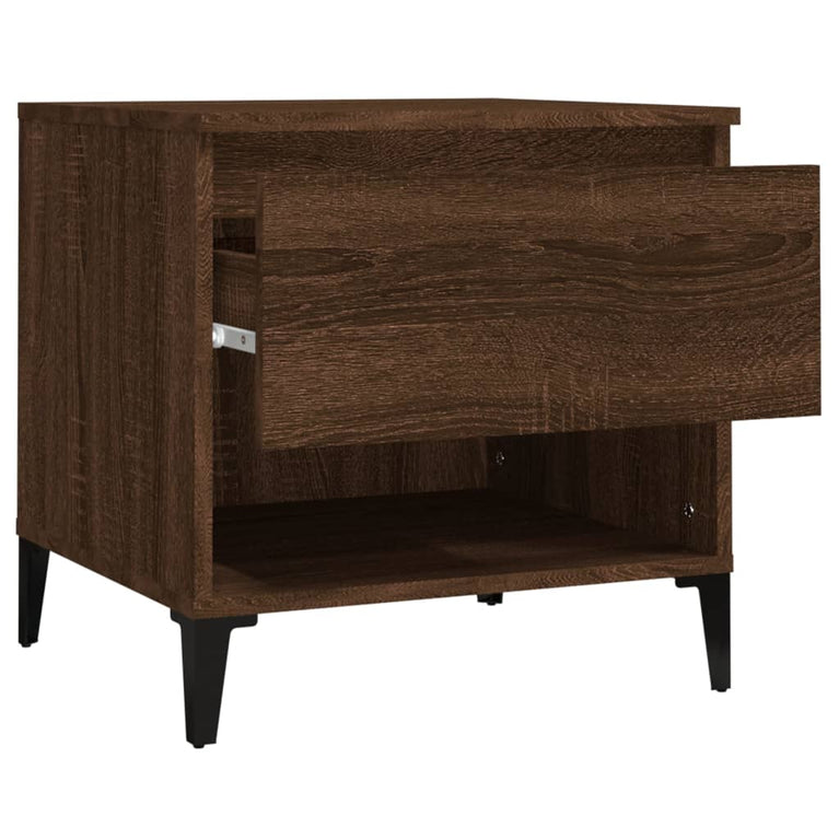 Bijzettafel 50x46x50 cm bewerkt hout bruin eikenkleur MeubelReus