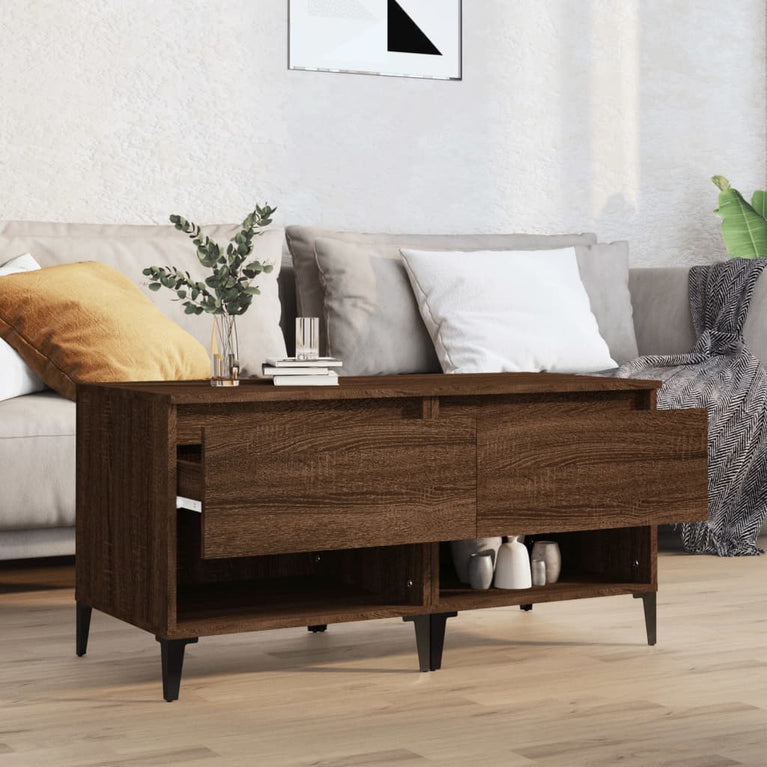 Bijzettafels 2 st 50x46x50 cm bewerkt hout bruin eikenkleur MeubelReus