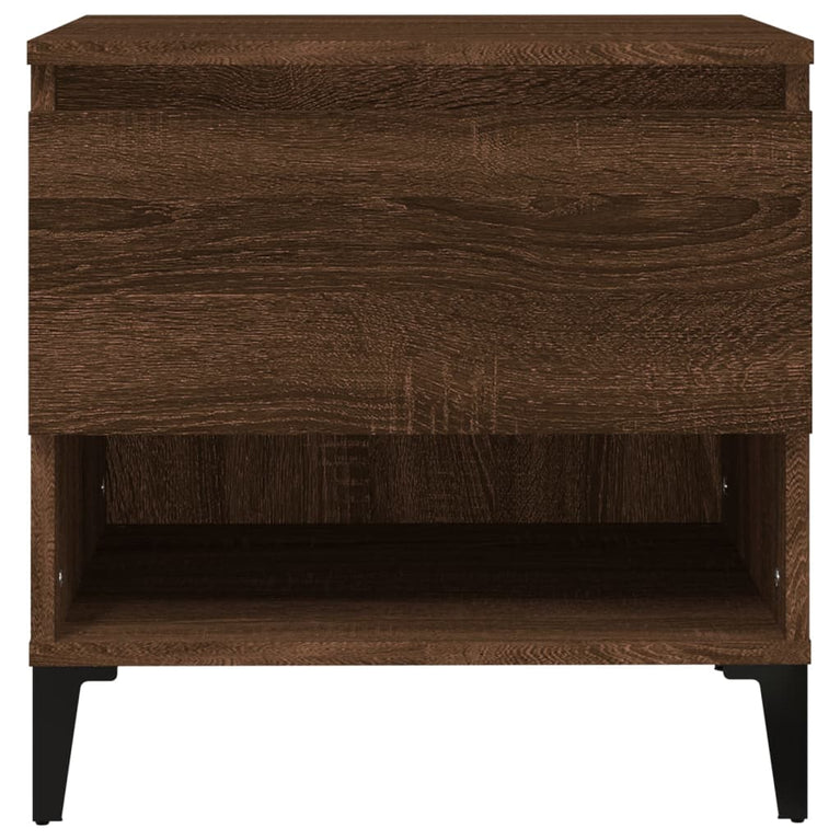 Bijzettafels 2 st 50x46x50 cm bewerkt hout bruin eikenkleur MeubelReus