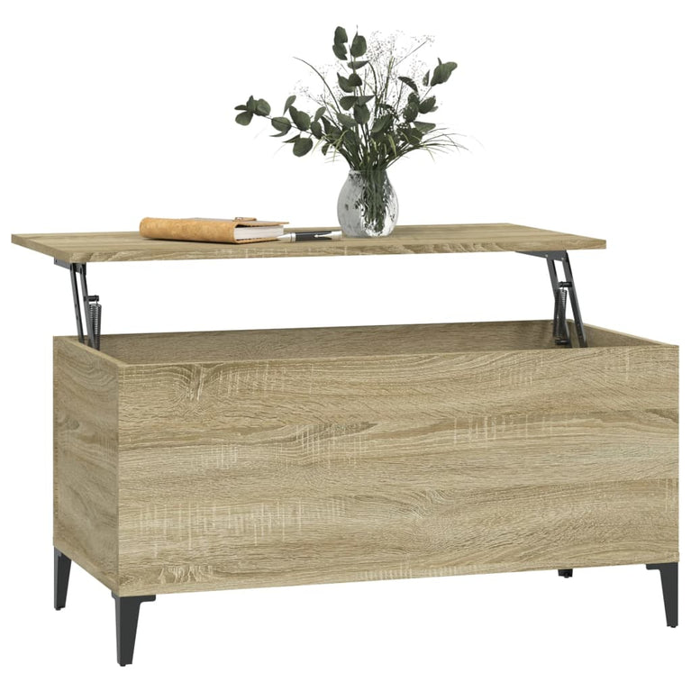 Salontafel 90x44,5x45 cm bewerkt hout sonoma eikenkleurig MeubelReus